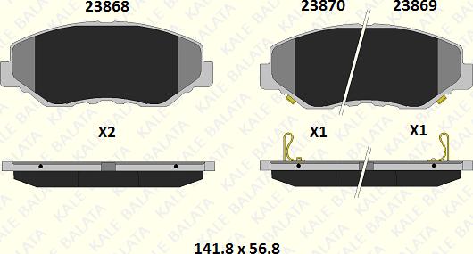 KALE 23868 169 05 - Гальмівні колодки, дискові гальма autocars.com.ua