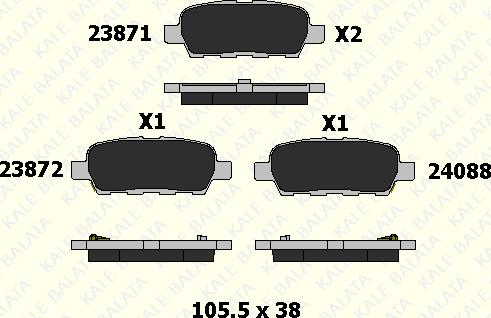 KALE 23871 138 05 - Тормозные колодки, дисковые, комплект autodnr.net