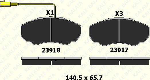 KALE 23917 191 05 - Гальмівні колодки, дискові гальма autocars.com.ua