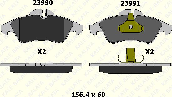 KALE 23990 207 05 - Гальмівні колодки, дискові гальма autocars.com.ua