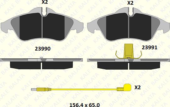 KALE 23991 207 15 - Гальмівні колодки, дискові гальма autocars.com.ua