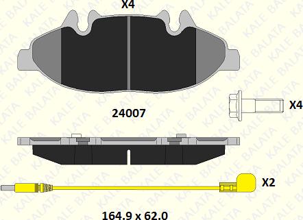 KALE 24007 202 14 - Гальмівні колодки, дискові гальма autocars.com.ua