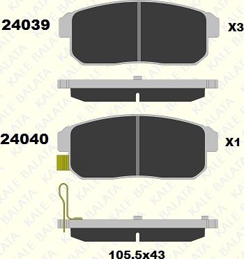 KALE 24039 144 05 - Гальмівні колодки, дискові гальма autocars.com.ua