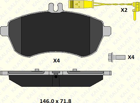 KALE 24306 206 25 - Тормозные колодки, дисковые, комплект autodnr.net