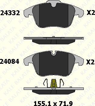 KALE 24332 179 05 - Гальмівні колодки, дискові гальма autocars.com.ua