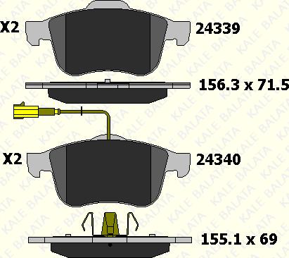 KALE 24339 200 05 - Гальмівні колодки, дискові гальма autocars.com.ua