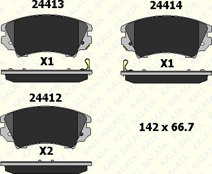 KALE 24412 191 05 - Тормозные колодки, дисковые, комплект autodnr.net