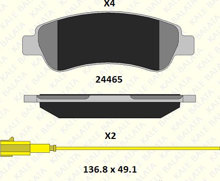 KALE 24465 190 05 - Тормозные колодки, дисковые, комплект autodnr.net