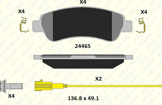 KALE 24465 190 15 - Тормозные колодки, дисковые, комплект autodnr.net