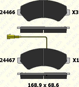 KALE 24466 190 25 - Гальмівні колодки, дискові гальма autocars.com.ua