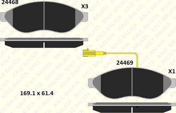 KALE 24468 190 05 - Гальмівні колодки, дискові гальма autocars.com.ua