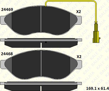 KALE 24469 190 05 - Гальмівні колодки, дискові гальма autocars.com.ua