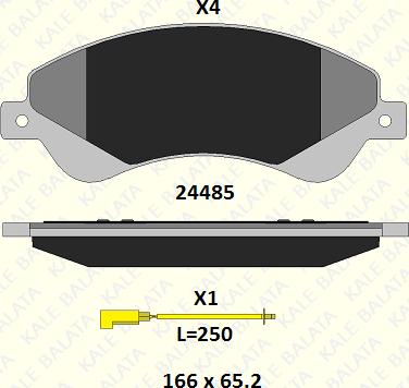 KALE 24485 188 04 - Гальмівні колодки, дискові гальма autocars.com.ua