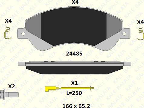 KALE 24485 188 14 - Гальмівні колодки, дискові гальма autocars.com.ua