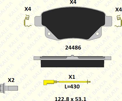 KALE 24486 170 15 - Гальмівні колодки, дискові гальма autocars.com.ua