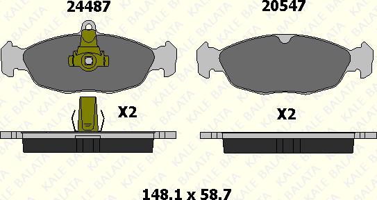 KALE 24487 166 05 - Гальмівні колодки, дискові гальма autocars.com.ua