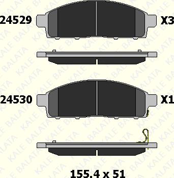 KALE 24529 160 05 - Гальмівні колодки, дискові гальма autocars.com.ua