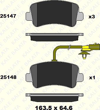 KALE 25147 180 05 - Гальмівні колодки, дискові гальма autocars.com.ua