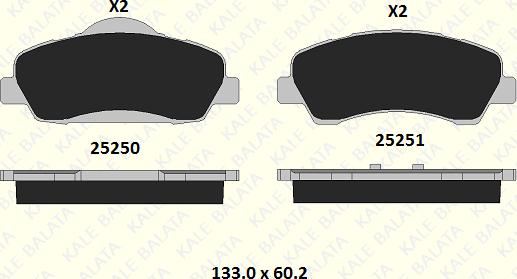 KALE 25250 188 05 - Гальмівні колодки, дискові гальма autocars.com.ua