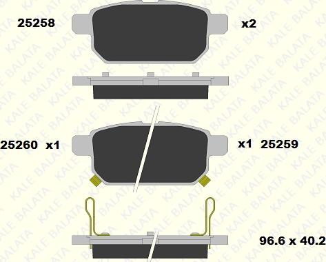 KALE 25258 143 05 - Гальмівні колодки, дискові гальма autocars.com.ua