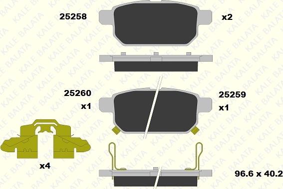 KALE 25258 143 15 - Тормозные колодки, дисковые, комплект autodnr.net