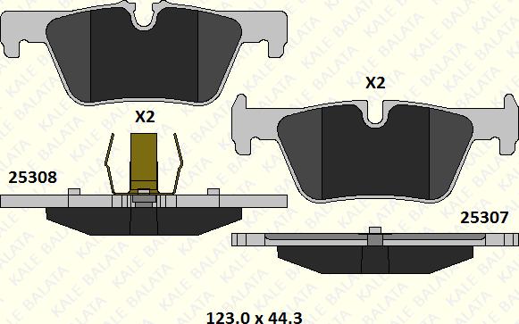 KALE 25307 172 05 - Гальмівні колодки, дискові гальма autocars.com.ua