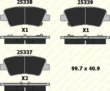 KALE 25337 157 05 - Гальмівні колодки, дискові гальма autocars.com.ua