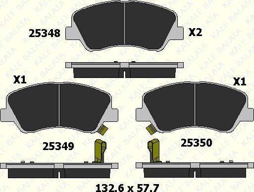 KALE 25348 175 05 - Гальмівні колодки, дискові гальма autocars.com.ua