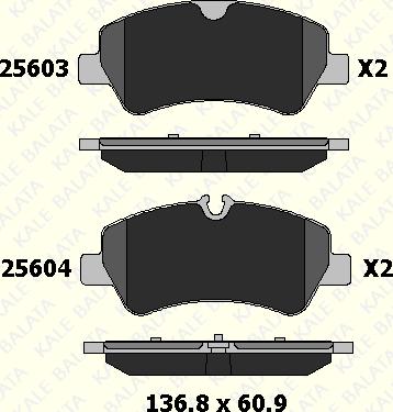 KALE 25603 175 05 - Гальмівні колодки, дискові гальма autocars.com.ua