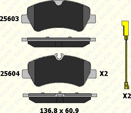 KALE 25603 175 15 - Гальмівні колодки, дискові гальма autocars.com.ua