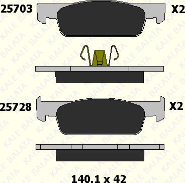 KALE 25728 180 05 - Тормозные колодки, дисковые, комплект autodnr.net