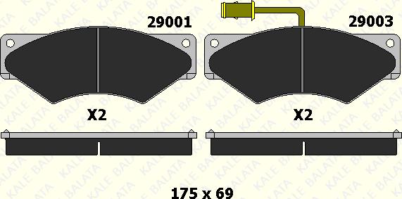 KALE 29001 200 05 - Гальмівні колодки, дискові гальма autocars.com.ua