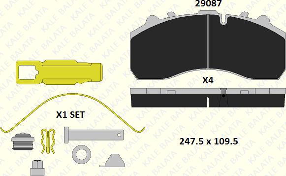 KALE 29087 300 54 - Тормозные колодки, дисковые, комплект autodnr.net