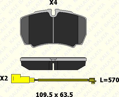 KALE 29123 203 24 - Гальмівні колодки, дискові гальма autocars.com.ua