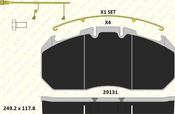 KALE 29131 302 24 - Гальмівні колодки, дискові гальма autocars.com.ua