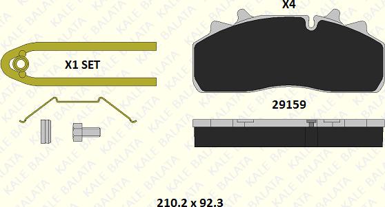 KALE 29159 301 14 - Гальмівні колодки, дискові гальма autocars.com.ua