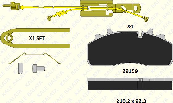 KALE 29159 301 24 - Гальмівні колодки, дискові гальма autocars.com.ua