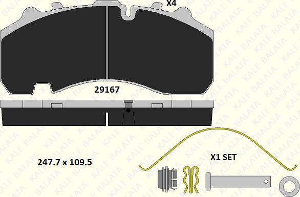 KALE 29167 300 14 - Гальмівні колодки, дискові гальма autocars.com.ua