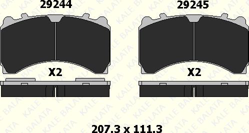 KALE 29244 298 15 - Тормозные колодки, дисковые, комплект autodnr.net