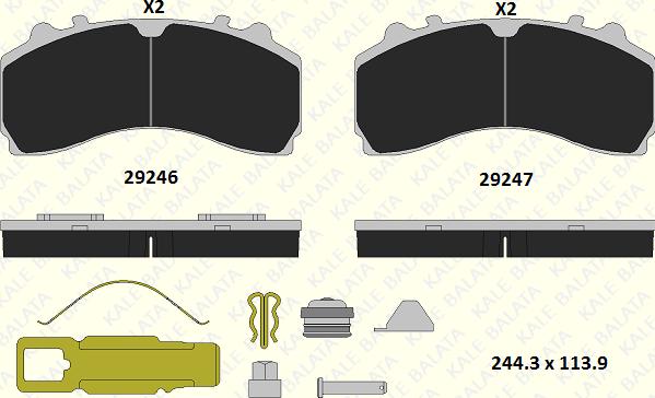 KALE 29246 298 25 - Гальмівні колодки, дискові гальма autocars.com.ua