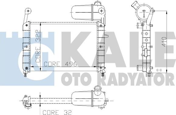 KALE OTO RADYATÖR 101500 - Радіатор, охолодження двигуна autocars.com.ua