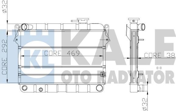 KALE OTO RADYATÖR 102300 - Радіатор, охолодження двигуна autocars.com.ua