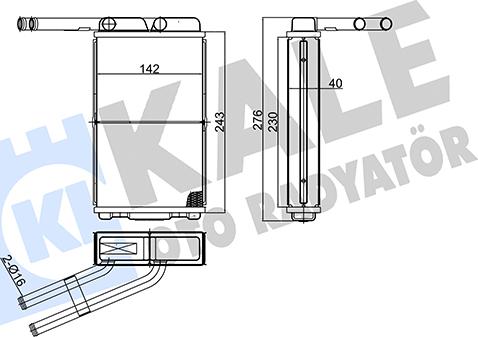 KALE OTO RADYATÖR 104200 - Теплообмінник, опалення салону autocars.com.ua