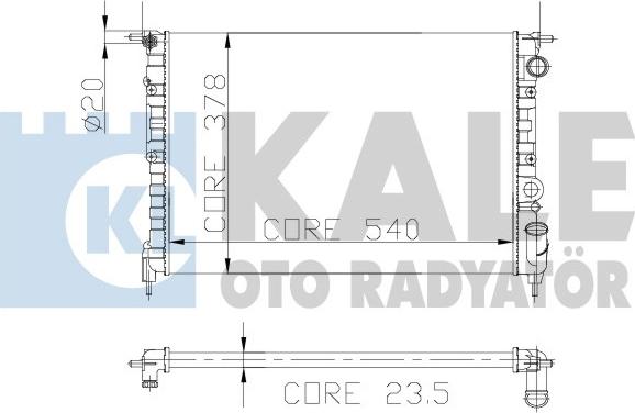 KALE OTO RADYATÖR 108300 - Радіатор, охолодження двигуна autocars.com.ua