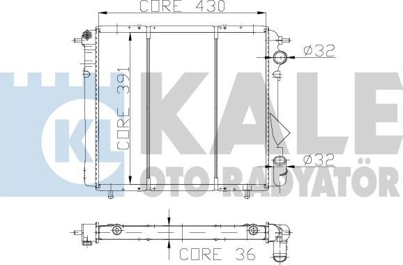 KALE OTO RADYATÖR 108600 - Радіатор, охолодження двигуна autocars.com.ua