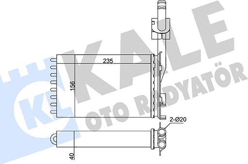 KALE OTO RADYATÖR 109998 - Теплообмінник, опалення салону autocars.com.ua