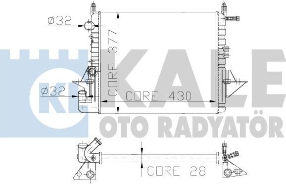 KALE OTO RADYATÖR 130400 - Радіатор, охолодження двигуна autocars.com.ua