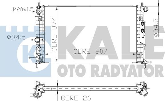 KALE OTO RADYATÖR 136100 - Радіатор, охолодження двигуна autocars.com.ua