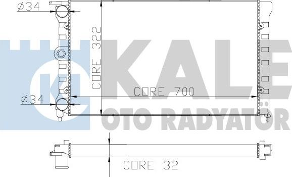 KALE OTO RADYATÖR 139700 - Радіатор, охолодження двигуна autocars.com.ua