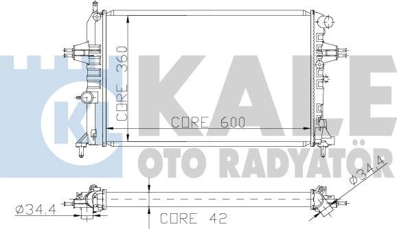 KALE OTO RADYATÖR 141000 - Радіатор, охолодження двигуна autocars.com.ua
